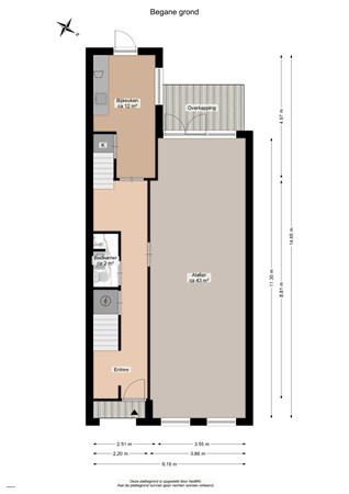 Floorplan - Taco Mesdagstraat 34A, 9718 KM Groningen